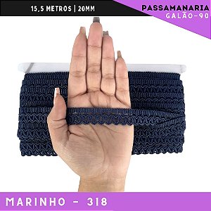 Fita Galão Passamanaria Galao-90 - 20mm - Rolo C/15,5 Mts Cor:Marinho-318