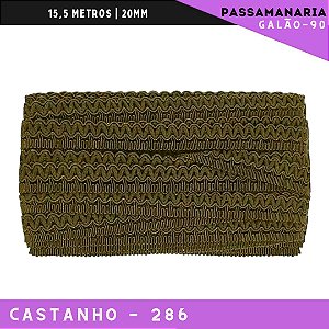 Fita Galão Passamanaria Galao-90 - 20mm - Rolo C/15,5 Mts Cor:Castanho-286