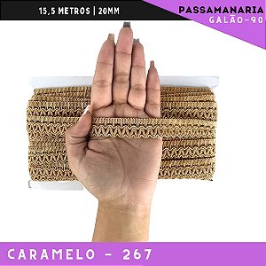 Fita Galão Passamanaria Galao-90 - 20mm - Rolo C/15,5 Mts Cor:Caramelo-267