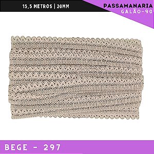 Fita Galão Passamanaria Galao-90 - 20mm - Rolo C/15,5 Mts Cor:Bege-297