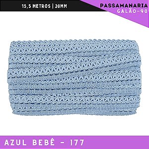 Fita Galão Passamanaria Galao-90 - 20mm - Rolo C/15,5 Mts Cor:Azul-Bebe-177