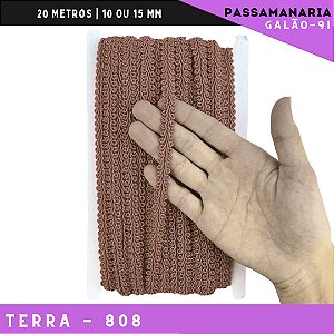 Fita Galão Passamanaria 10mm - Galao-91 - Rolo C/20 Mts Cor:Terra-808