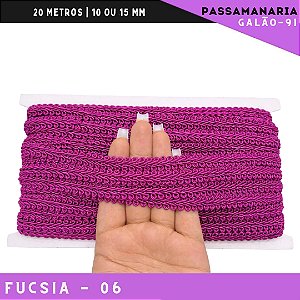 Fita Galão Passamanaria 10mm - Galao-91 - Rolo C/20 Mts Cor:Fucsia-06