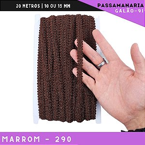 Fita Galão Passamanaria 10mm - Galao-91 - Rolo C/20 Mts Cor:Marrom-290