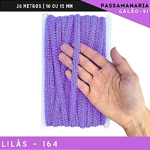 Fita Galão Passamanaria 10mm - Galao-91 - Rolo C/20 Mts Cor:Lilas-164