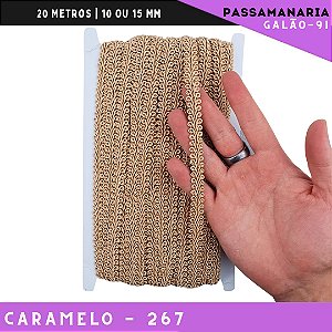 Fita Galão Passamanaria 10mm - Galao-91 - Rolo C/20 Mts Cor:Caramelo-267