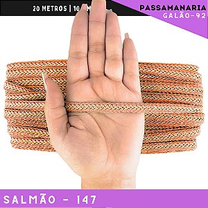 Fita Galão Passamanaria 10mm - Galao-92 - Rolo C/20 Mts Cor:Salmao-147