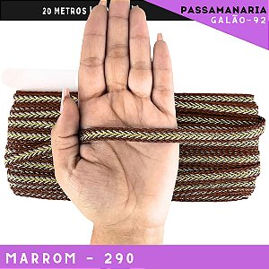 Fita Galão Passamanaria 10mm - Galao-92 - Rolo C/20 Mts Cor:Marrom-290