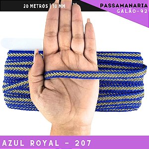 Fita Galão Passamanaria 10mm - Galao-92 - Rolo C/20 Mts Cor:Azul-Royal-207
