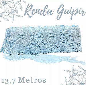 Renda Guipir Chl-641 Entremeio 10.0 Cm - Rolo C/13.7 Metros Cor:Azul-Bebe-177