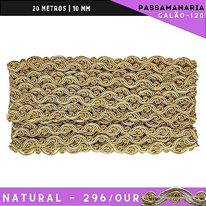 Fita Passamanaria Bicolor Galao-120 - Tam: 10mm - Rolo C/20 Mts Cor:Natural-296