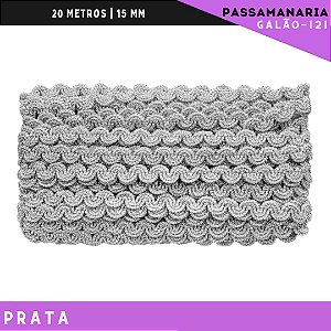 Fita Passamanaria Galao-121 Natalino - Tam: 15mm - Rolo C/20 Mts Cor:Prata