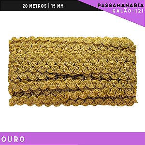 Fita Passamanaria Galao-121 Natalino - Tam: 15mm - Rolo C/20 Mts Cor:Ouro
