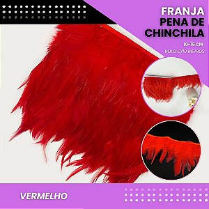Franja Pena Chinchila Premium - Rolo c/10 Mts COR: VERMELHO