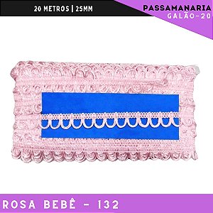 Fita Passamanaria Caseado Galao-20 - Tam: 15mm - Rolo C/20 Mts Cor:Rosa-Bebe-132