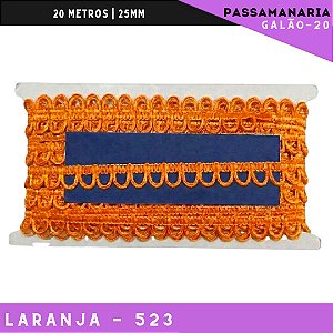 Fita Passamanaria Caseado Galao-20 - Tam: 15mm - Rolo C/20 Mts Cor:Laranja-523