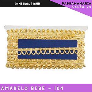 Fita Passamanaria Caseado Galao-20 - Tam: 15mm - Rolo C/20 Mts Cor:Amarelo-Bebe-104