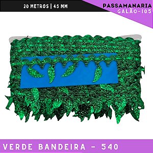 Fita Passamanaria Galao-105 Folhas - Tam: 45mm - Rolo C/20 Mts Cor:Verde-Bandeira-540
