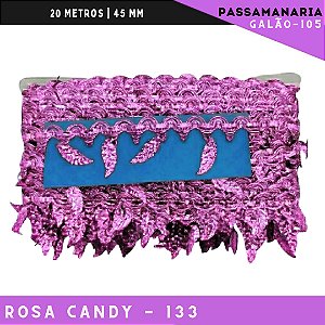 Fita Passamanaria Galao-105 Folhas - Tam: 45mm - Rolo C/20 Mts Cor:Rosa-Candy-133