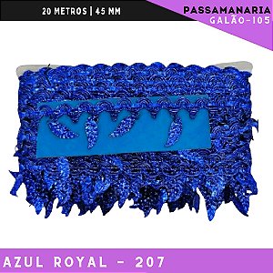Fita Passamanaria Galao-105 Folhas - Tam: 45mm - Rolo C/20 Mts Cor:Azul-Royal-207