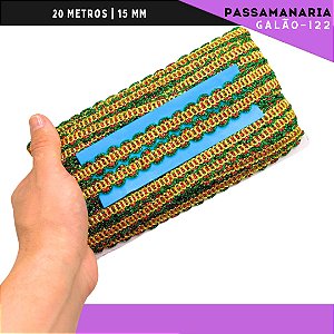 Fita Passamanaria Natalina Galao-122 - Tam: 15mm - Rolo C/20 Mts Cor:Multicor