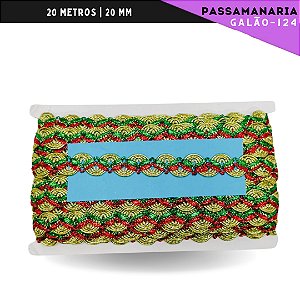 Fita Passamanaria Natalina Galao-124 - Tam: 20mm - Rolo C/20 Mts Cor:Multicor