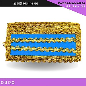 Fita Passamanaria Galao-138 - Tam: 10mm - Rolo C/20 Mts Cor:Ouro
