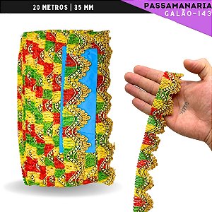 Fita Passamanaria Galao-143 - Tam: 35mm - Rolo C/20 Mts Cor:Multicor