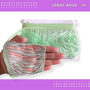 Franja De Tecido Acetinado - 15cm - Grade De Cores - Rolo C/10 Mts Cor:Verde-Agua-191