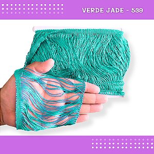 Franja De Tecido Acetinado - 15cm - Grade De Cores - Rolo C/10 Mts Cor:Verde-Jade-539