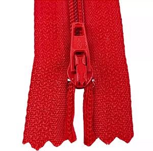 Ziper Comum Nylon Fino - 12cm - Nº3 - Pct C/100 Unidades COR:VERMELHO-145