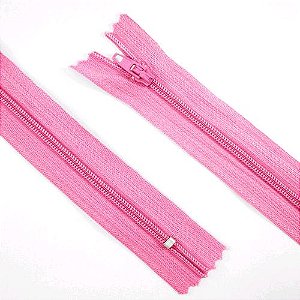 Ziper Comum Nylon Fino - 12cm - Nº3 - Pct C/100 Unidades COR:ROSA-CHICLETE-140