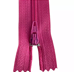 Ziper Comum Nylon Fino - 12cm - Nº3 - Pct C/100 Unidades COR:PINK-312