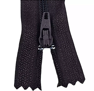 Ziper Comum Nylon Fino - 12cm - Nº3 - Pct C/100 Unidades COR:MARROM-CAFE-294