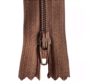 Ziper Comum Nylon Fino - 12cm - Nº3 - Pct C/100 Unidades COR:MARROM-290