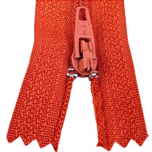 Ziper Comum Nylon Fino - 12cm - Nº3 - Pct C/100 Unidades COR:LARANJA-NEON-01