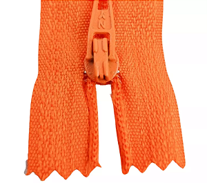 Ziper Comum Nylon Fino - 12cm - Nº3 - Pct C/100 Unidades COR:LARANJA-523