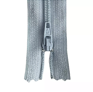 Ziper Comum Nylon Fino - 12cm - Nº3 - Pct C/100 Unidades COR:CINZA-PRATA-300