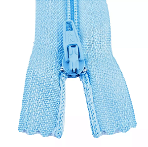 Ziper Comum Nylon Fino - 12cm - Nº3 - Pct C/100 Unidades COR:AZUL-BEBE-177