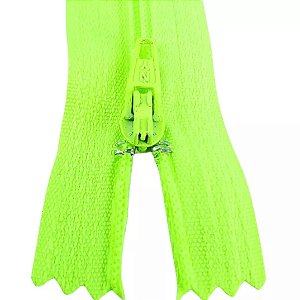 Ziper Comum Nylon Fino - 18cm - Nº3 - Pct C/100 Unidades COR:VERDE-NEON-02