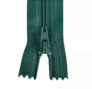 Ziper Comum Nylon Fino - 18cm - Nº3 - Pct C/100 Unidades COR:VERDE-GARRAFA-530