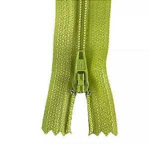 Ziper Comum Nylon Fino - 18cm - Nº3 - Pct C/100 Unidades COR:VERDE-CITRICO-221