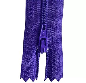 Ziper Comum Nylon Fino - 18cm - Nº3 - Pct C/100 Unidades COR:ROXO-218