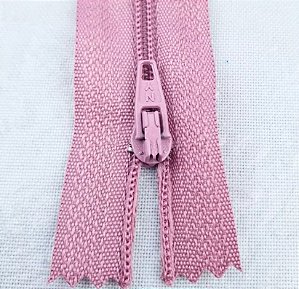 Ziper Comum Nylon Fino - 18cm - Nº3 - Pct C/100 Unidades COR:ROSE-ESCURO-82