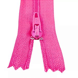 Ziper Comum Nylon Fino - 18cm - Nº3 - Pct C/100 Unidades COR:ROSA-NEON-03