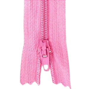 Ziper Comum Nylon Fino - 18cm - Nº3 - Pct C/100 Unidades COR:ROSA-CHICLETE-140