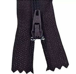 Ziper Comum Nylon Fino - 18cm - Nº3 - Pct C/100 Unidades COR:MARROM-CAFE-294