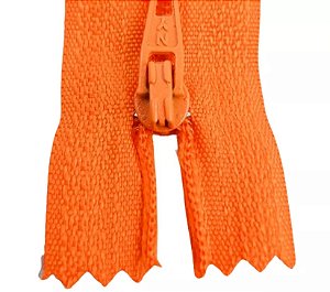Ziper Comum Nylon Fino - 18cm - Nº3 - Pct C/100 Unidades COR:LARANJA-523