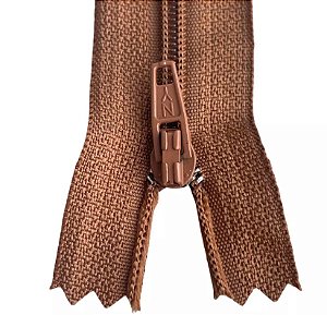 Ziper Comum Nylon Fino - 18cm - Nº3 - Pct C/100 Unidades COR:FERRUGEM-809