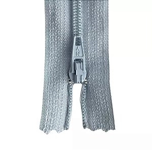 Ziper Comum Nylon Fino - 18cm - Nº3 - Pct C/100 Unidades COR:CINZA-PRATA-300